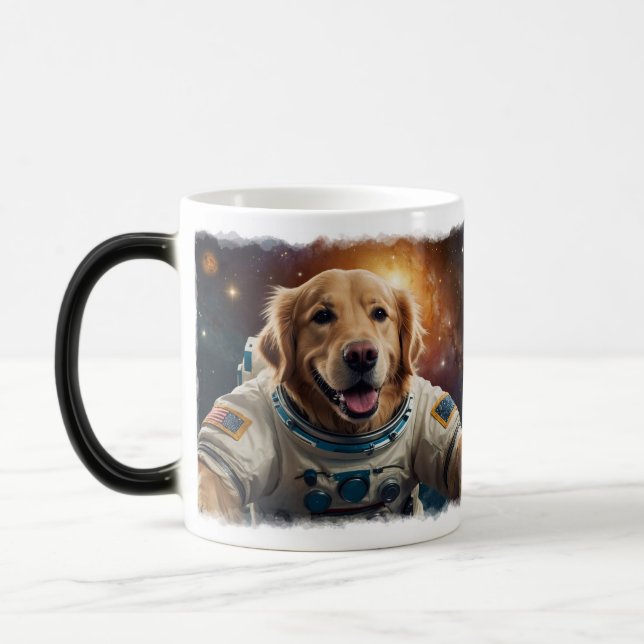 Golden Retriever Dog in Space Color Morph Mug (Left)