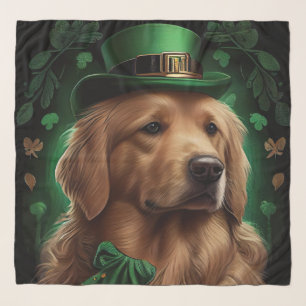 Golden Retriever Dog in St. Patrick's Day Scarf