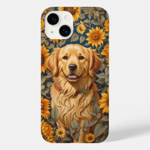 Golden Retriever Dog In Sunflower Field Case-Mate iPhone 14 Case