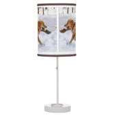 Golden Retriever Dog in the Snow Table Lamp (Front)