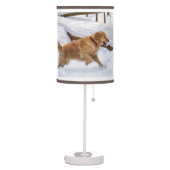 Golden Retriever Dog in the Snow Table Lamp (Left)