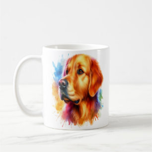 Golden Retriever Dog in Watercolor Coffee Mug
