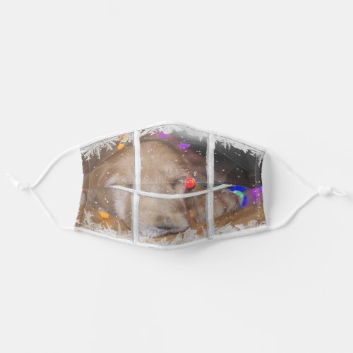 golden retriever dog in window adult cloth face mask