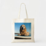 Golden Retriever Dog  Laying On A Paddle Board Tote Bag at Zazzle