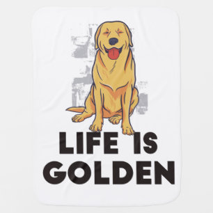 Golden Retriever Dog - Life Is Golden Baby Blanket