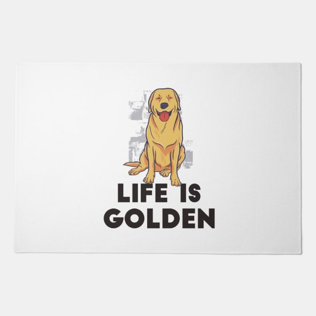 Golden Retriever Dog - Life Is Golden Doormat (Front)