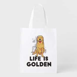 Golden Retriever Dog - Life Is Golden Grocery Bag