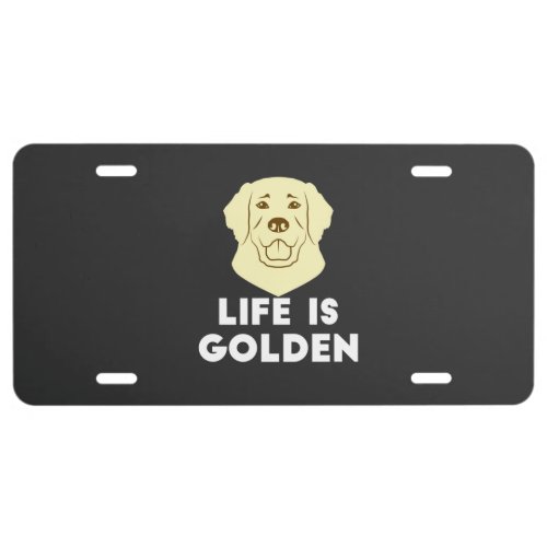 Golden Retriever Dog _ Life Is Golden License Plate