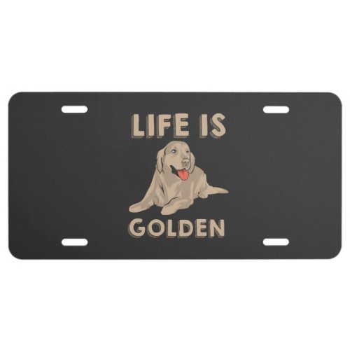 Golden Retriever Dog _ Life Is Golden License Plate