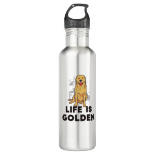Golden Retriever Dog - Life Is Golden Stainless Steel Water Bottle