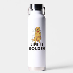 Golden Retriever Dog - Life Is Golden Water Bottle