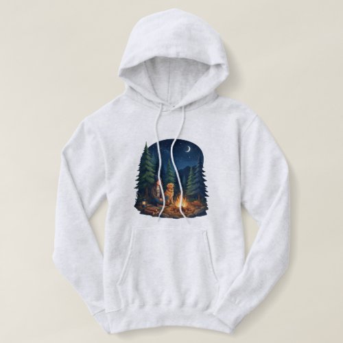 Golden Retriever Dog Lover Camping Campfire Women Hoodie