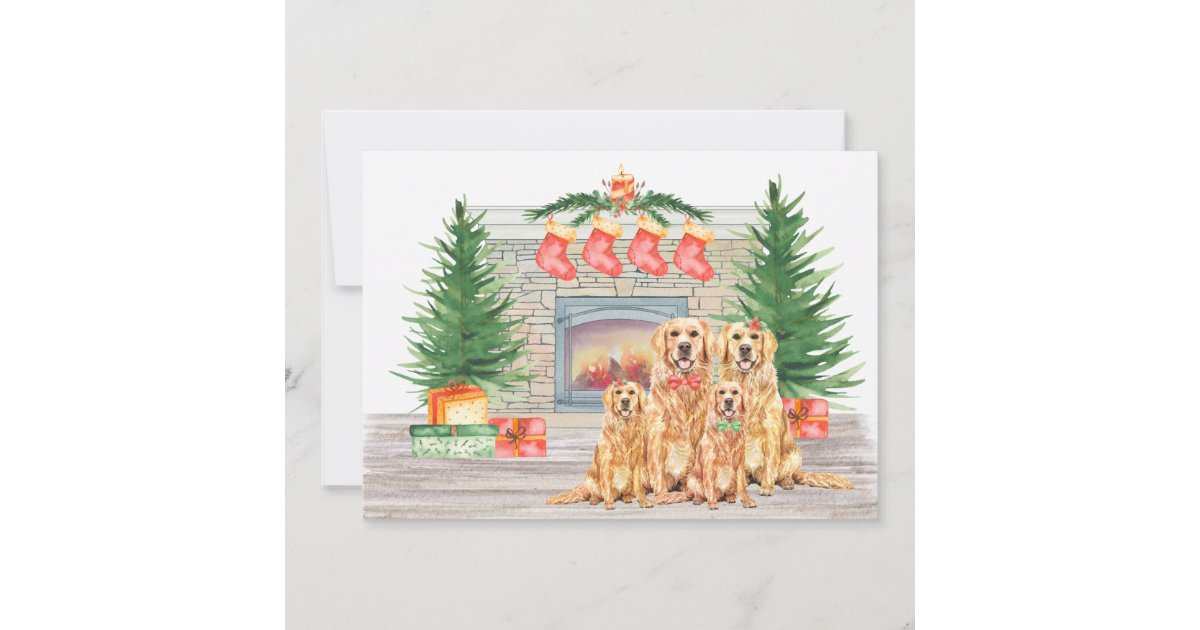 Golden Retriever Dog Lover Christmas Holiday Card | Zazzle
