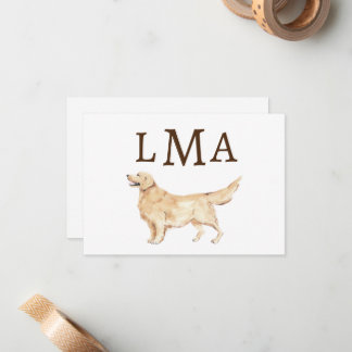 Golden Retriever Dog Lover Monogram Note Card
