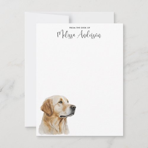 Golden Retriever Dog Lover Personalized Watercolor Note Card