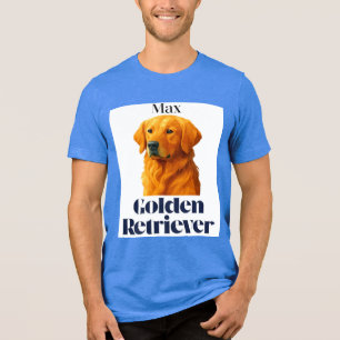 Golden Retriever,Dog Lover,Pet Portrait,Cute Dog,​ Tri-Blend Shirt