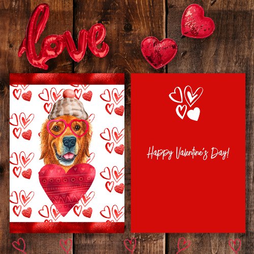 Golden Retriever Dog Lover Valentine Gift Holiday Card