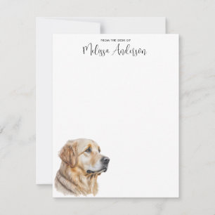 Golden Retriever Dog Lover Watercolor Personalized Note Card