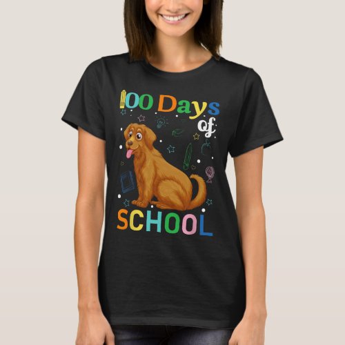 Golden Retriever Dog Lovers Student 100th Day Of S T_Shirt