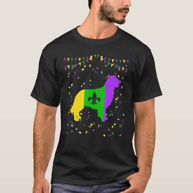 Golden Retriever Dog Mardi Gras Costume Men Women  T-Shirt (Front)