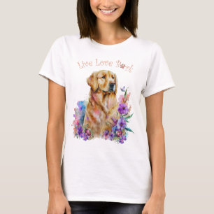 Golden Retriever Dog Mom Floral T-Shirt