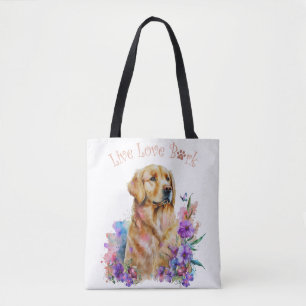 Golden Retriever Dog Mom Floral Tote Bag