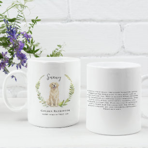 Golden Retriever Dog   Monogram Coffee Mug