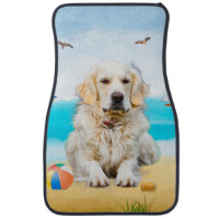 Buy: Stripes and Seashells Golden Retriever Doormat Dog