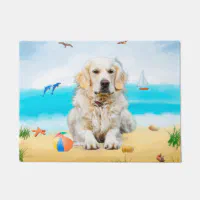 Golden Retriever Spoiled Dog Lives Here Door Mat 