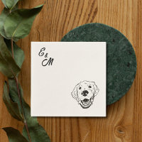 Golden Retriever dog on Wedding Cocktail Napkin