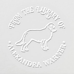 Golden Retriever Dog Outline Library Book Name Embosser