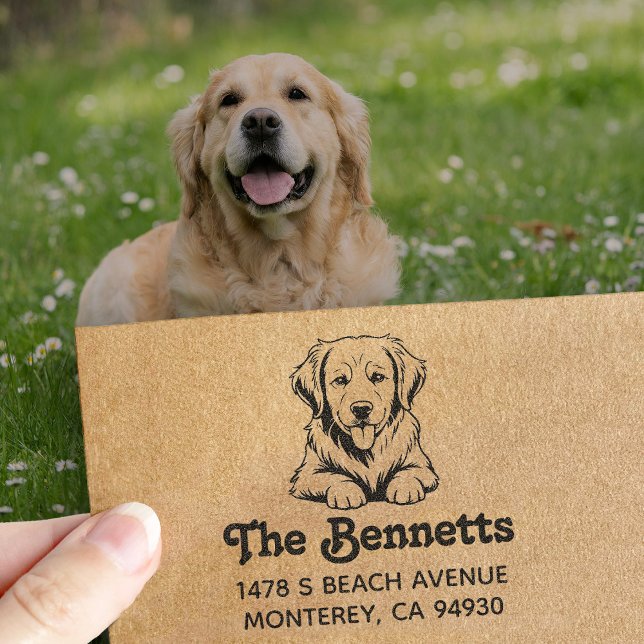 Golden Retriever Dog Owner Gift Return Self-inking Stamp (Creator Uploaded)