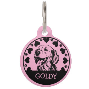 Golden Retriever Dog Owner Pet ID Tag