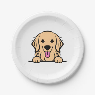 Golden Retriever Dog Paper Plates