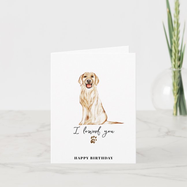 Golden Retriever Dog Paw Puppy Pets Birthday Card