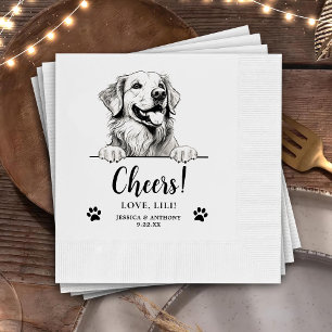 Golden Retriever Dog Personalized Cheers Napkins