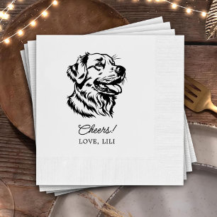 Golden Retriever Dog Personalized Cheers Napkins