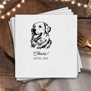 Golden Retriever Dog Personalized Cheers Napkins