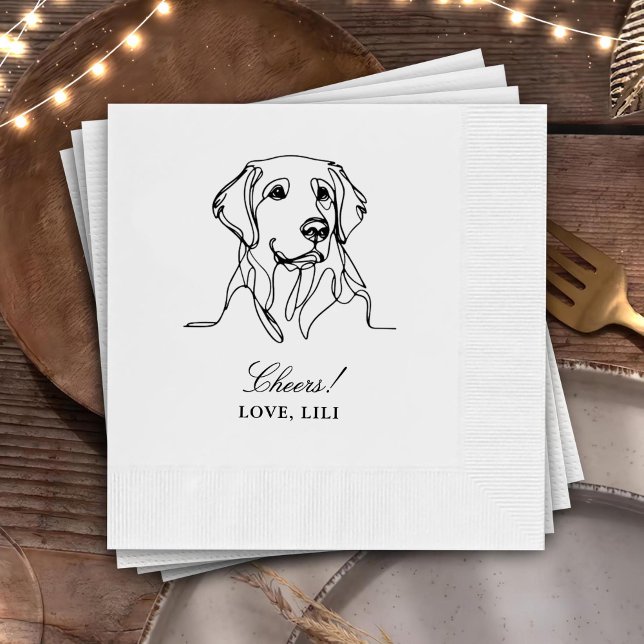 Golden Retriever Dog Personalized Cheers Napkins (Creator Uploaded)