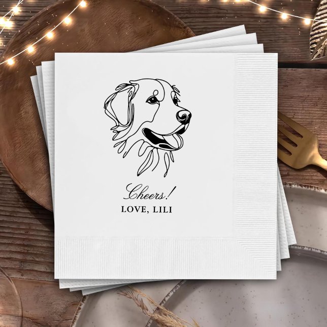Golden Retriever Dog Personalized Cheers Napkins (Creator Uploaded)