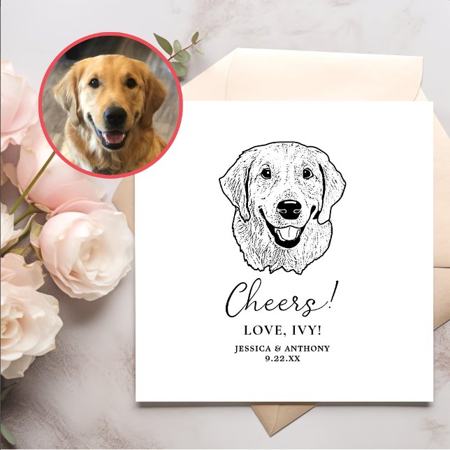Golden Retriever Dog Personalized Cheers Napkins (Creator Uploaded)