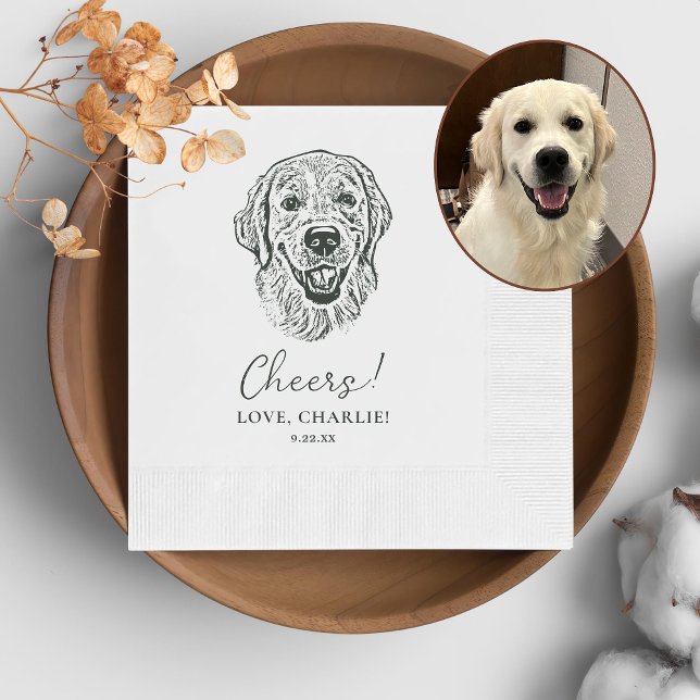 Golden Retriever Dog Personalized Cheers Napkins (Creator Uploaded)