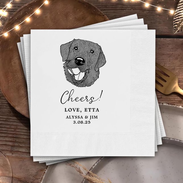 Golden Retriever Dog Personalized Cheers Napkins (Creator Uploaded)