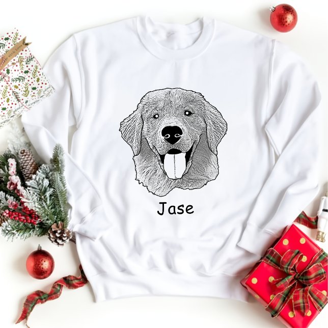 Golden Retriever Dog Personalized Drawing T-Shirt (Creator Uploaded)