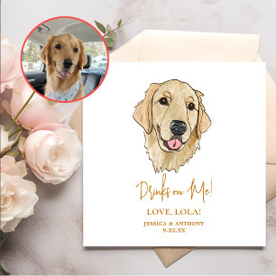 Golden Retriever Dog Personalized Drinks on Me Napkins