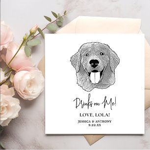 Golden Retriever Dog Personalized Drinks on Me Napkins