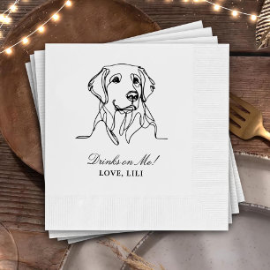Golden Retriever Dog Personalized Drinks On Me Napkins