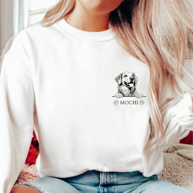 Golden Retriever Dog Personalized Hand Drawing Sweatshirt (Creator Uploaded)