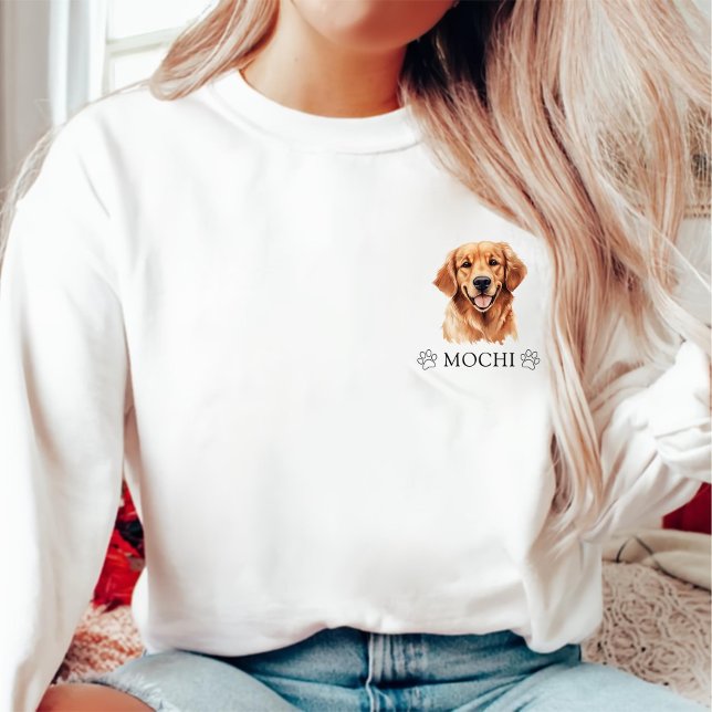 Golden Retriever Dog Personalized Hand Drawing Sweatshirt (Creator Uploaded)