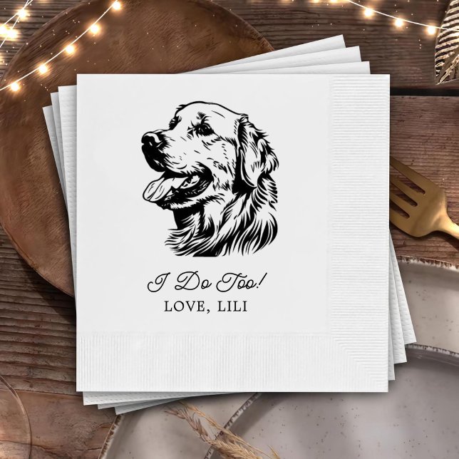 Golden Retriever Dog Personalized I Do Too Napkins (Creator Uploaded)